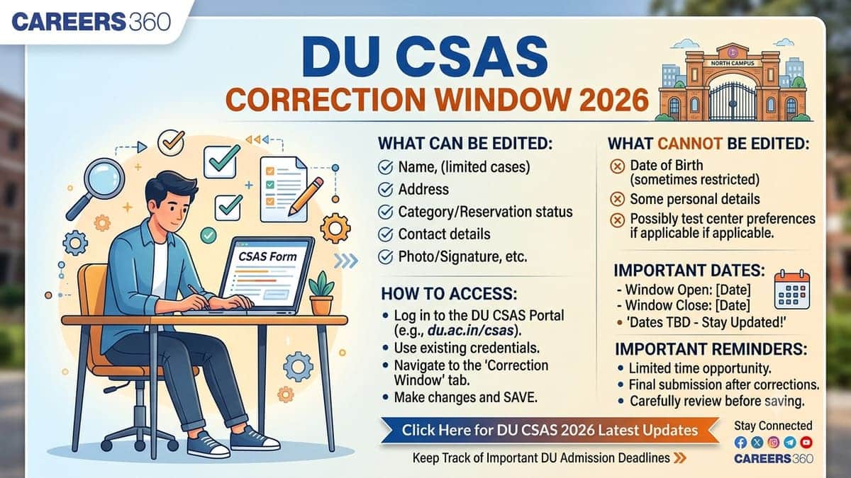DU CSAS Correction Window 2026 (Opened) – Edit Application Form Online